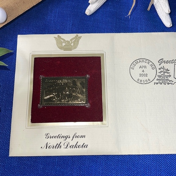 New & Sealed ADDR GOLDEN REPLICA FDC   North Dakota Greetings from America - Picture 2 of 4